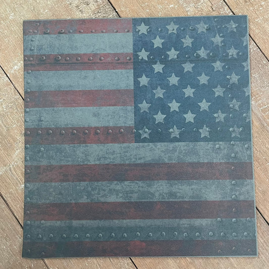 AMERICAN FLAG ON METAL